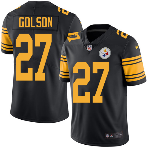 Men's Limited Senquez Golson Nike Jersey Black - #27 Rush NFL Pittsburgh Steelers